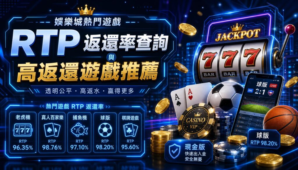 娛樂城熱門遊戲 RTP 返還率查詢與高返還遊戲推薦