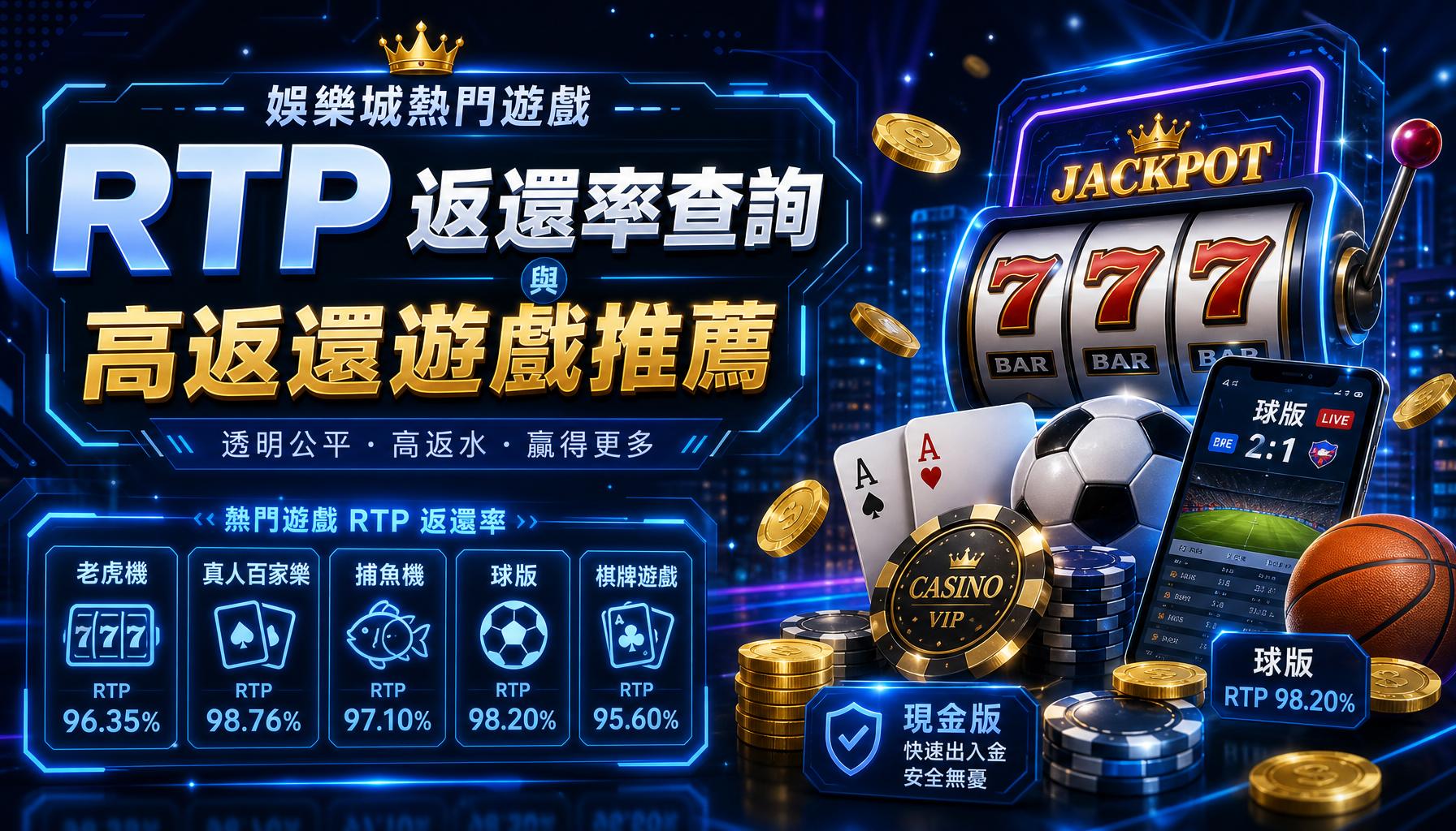 娛樂城熱門遊戲 RTP 返還率查詢與高返還遊戲推薦