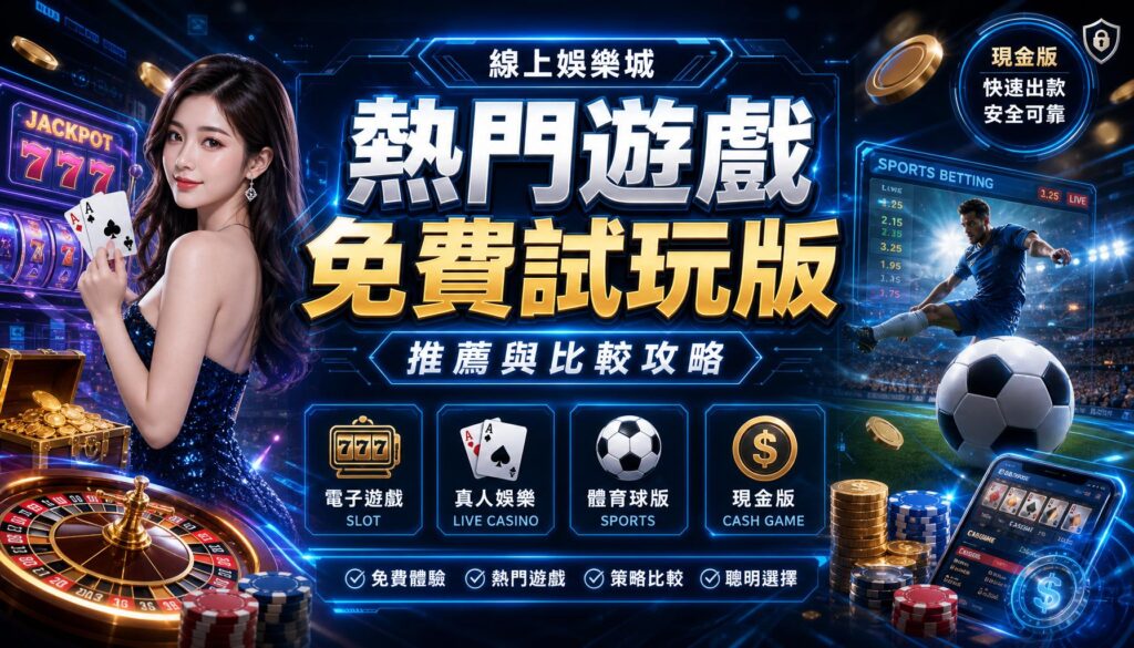 娛樂城熱門遊戲免費試玩版推薦與比較攻略