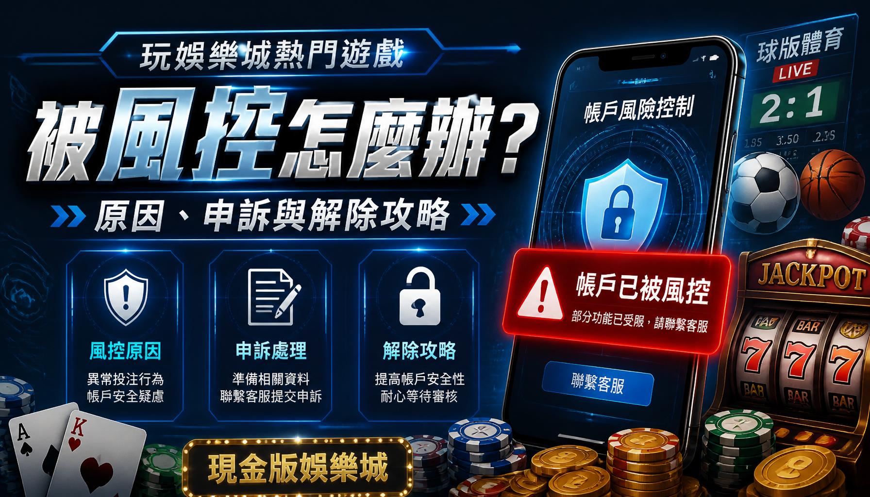 玩娛樂城熱門遊戲被風控怎麼辦？原因、申訴與解除攻略